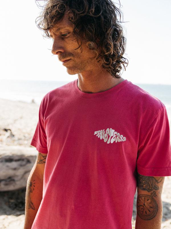 Finisterre Men's Diamond Spray T-Shirt Radical Pink