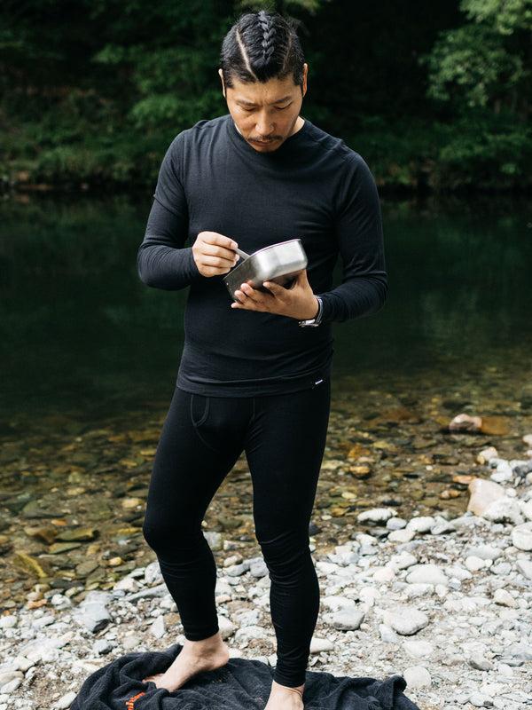 Finisterre Men's Eddy 2.0 Merino Wool Long Johns Black/Olive