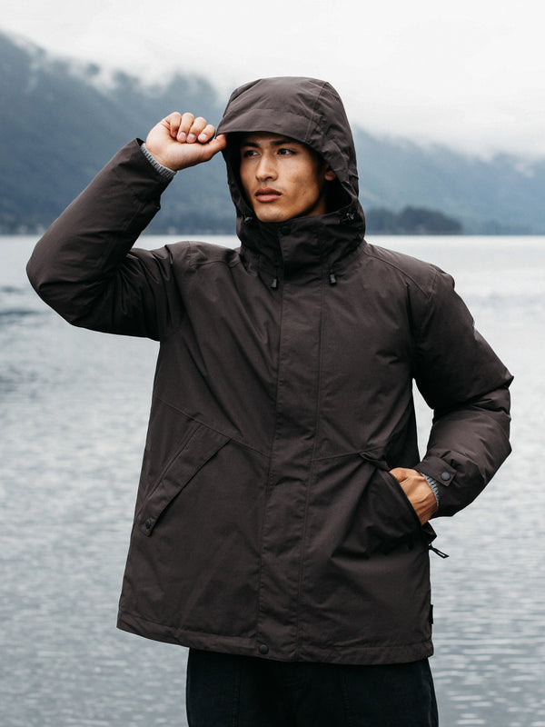 Finisterre Men's Forth Waterproof Jacket Burnt Umber