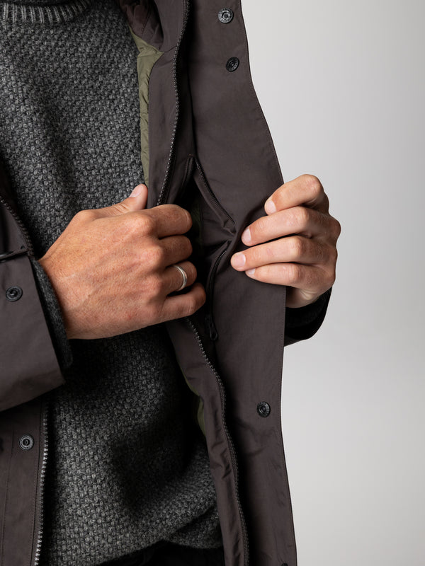 Finisterre Men's Forth Waterproof Jacket Burnt Umber