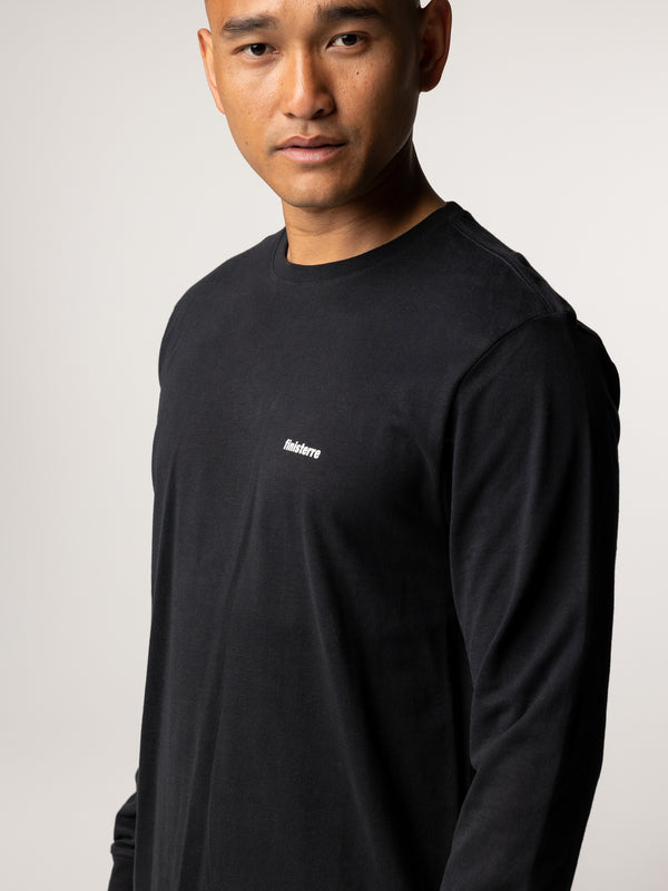 finisterre Men's Harlyn Logo Long Sleeve T-Shirt Black