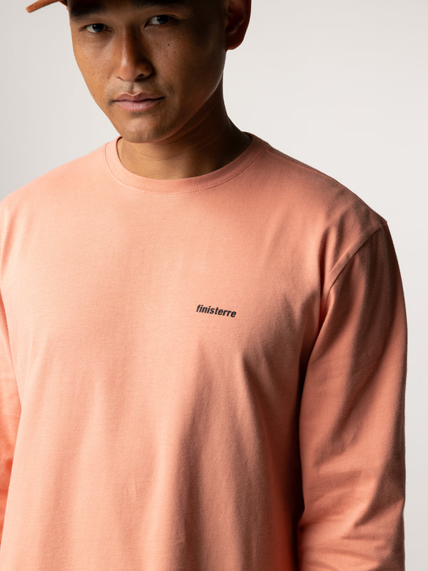 Finisterre Men's Harlyn Logo Long Sleeve T-Shirt Canyon Pink