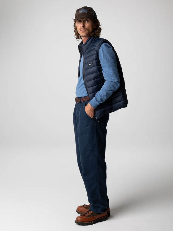 Finisterre Men's Harlyn Logo Long Sleeve T-Shirt Horizon Blue