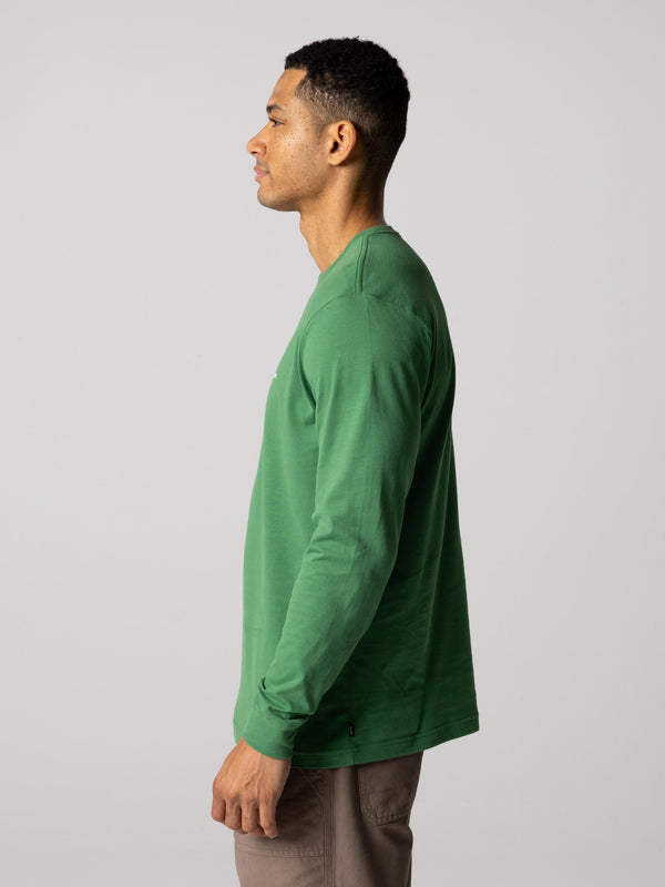 Finisterre Men's Harlyn Logo Long Sleeve T-Shirt Samphire