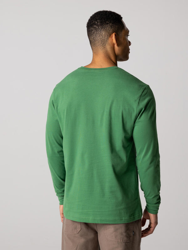 Finisterre Men's Harlyn Logo Long Sleeve T-Shirt Samphire