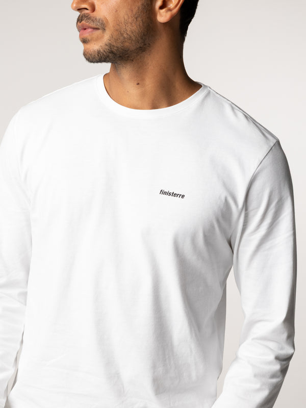 finisterre Men's Harlyn Logo Long Sleeve T-Shirt White