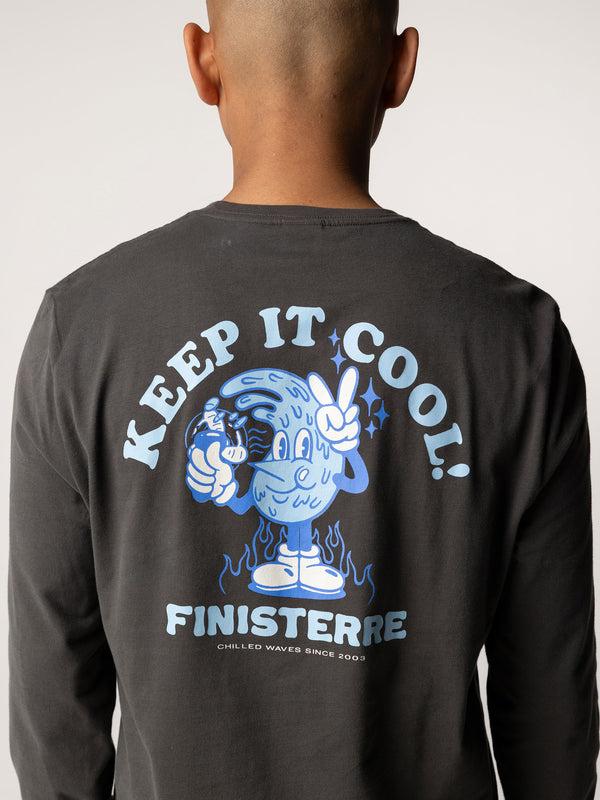 Finisterre Men's Heat Wavy Long Sleeve T-Shirt Raven