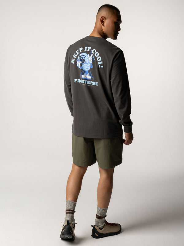 Finisterre Men's Heat Wavy Long Sleeve T-Shirt Raven