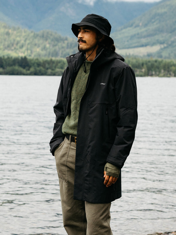 finisterre Men's Longline Stormbird Waterproof Jacket Black