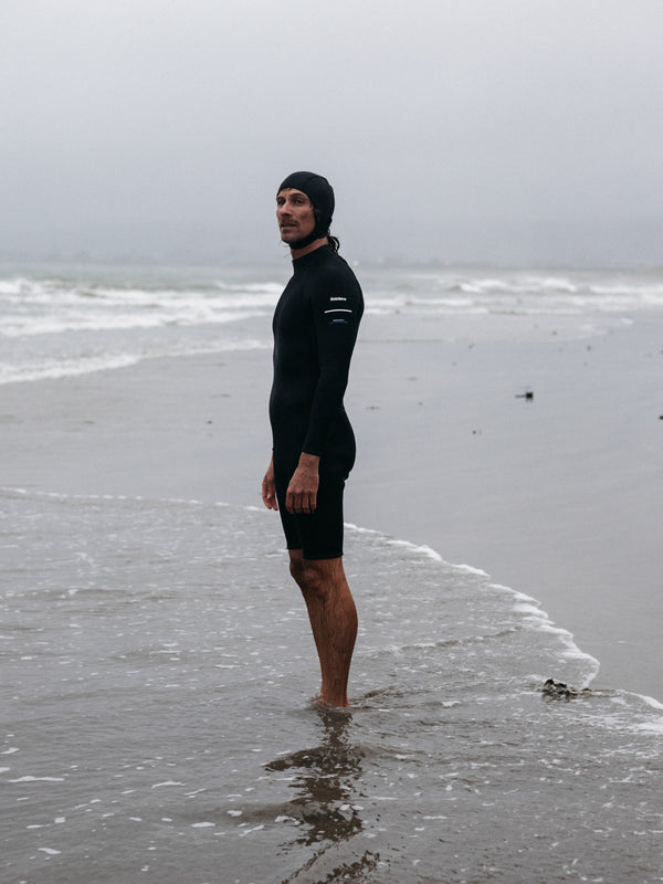 Finisterre Men's Nieuwland 2mm Yulex® Back Zip Long Sleeve Shorty Wetsuit Black