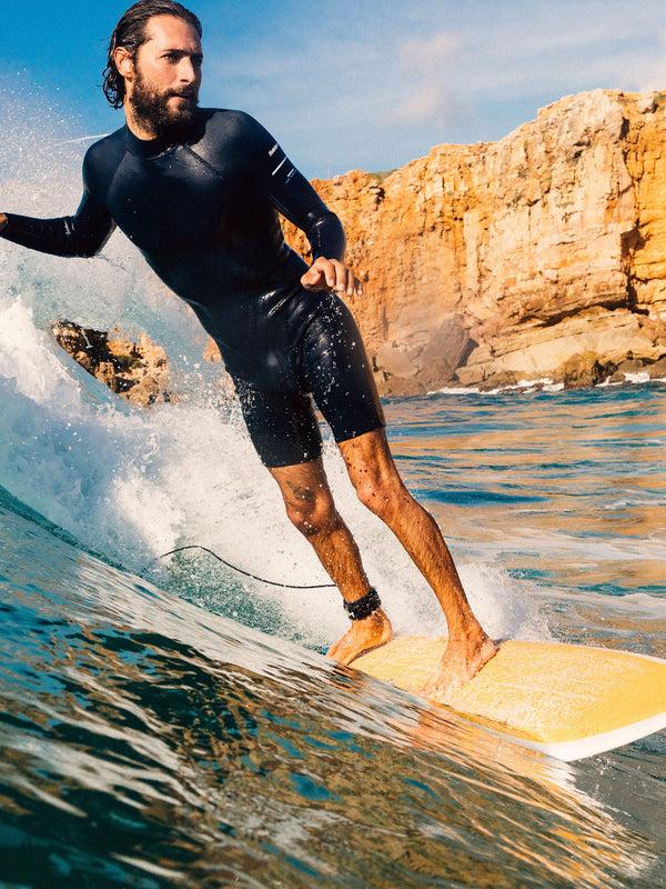 finisterre Men's Nieuwland 2mm Yulex® Back Zip Long Sleeve Shorty Wetsuit Dark Ozone