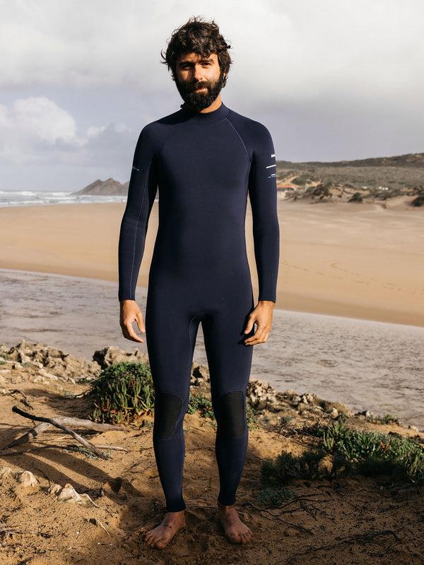 Finisterre Men's Nieuwland 3/2mm Yulex® Back Zip Wetsuit Ink / Manuka