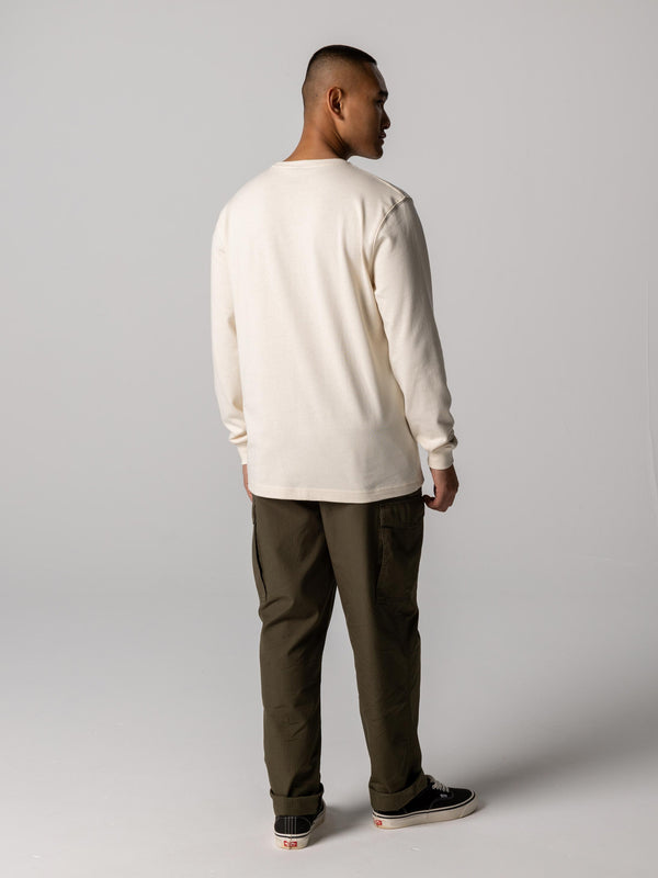 Finisterre Men's Orca Recycled Pocket Long Sleeve T-Shirt Ecru