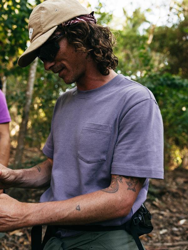 Finisterre Men's Orca Recycled Pocket T-Shirt Violet Sky