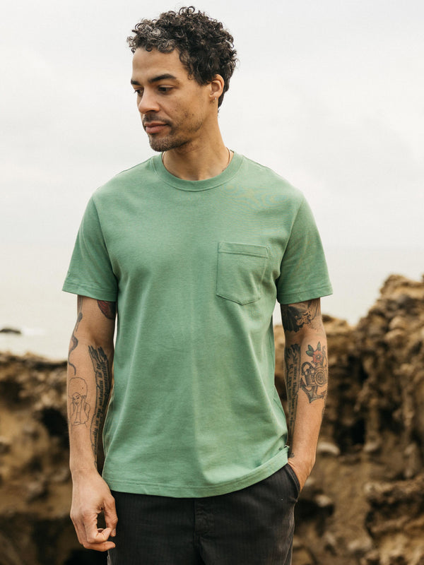 finisterre Men's Orca Recycled Pocket T-Shirt Wild Sage