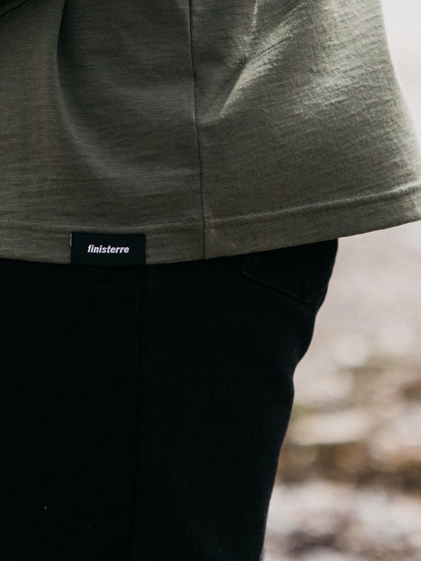 Finisterre Men's Seeker Merino Long Sleeve T-Shirt Olive