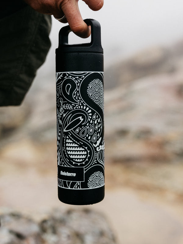 Finisterre MiiR 20oz Wide Mouth Bottle Black Paisley