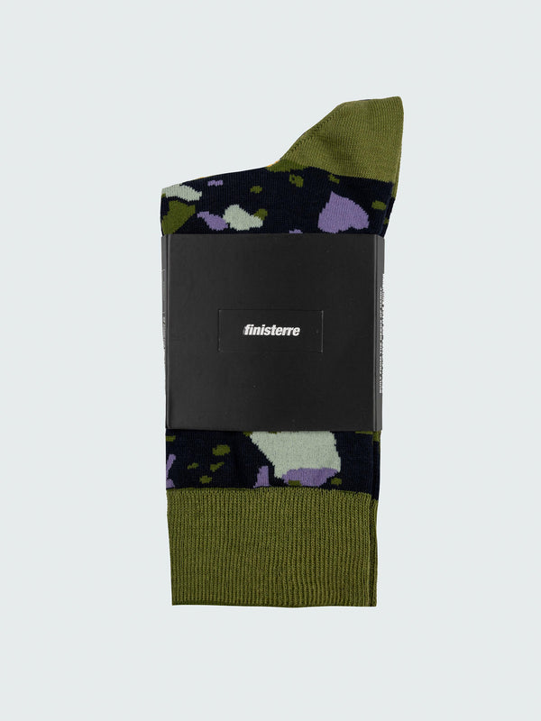 Finisterre Tidelands Sock Microplastics Green/Cadet