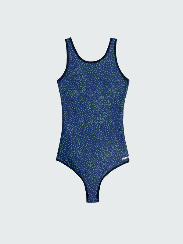 finisterre Women's Ailla Reversible Racer Swimsuit Eagle Ray Print/Midnight