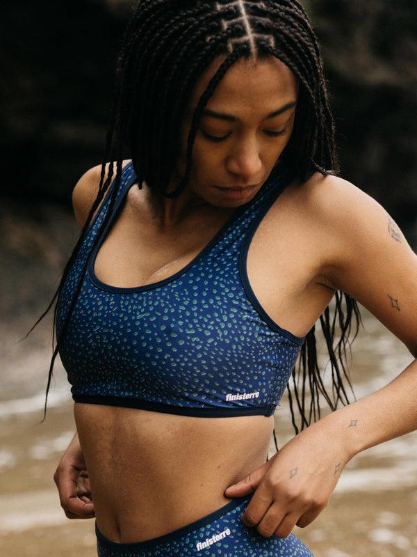 finisterre Women's Ailla Reversible Scoop Bikini Top Eagle Ray Print/Midnight