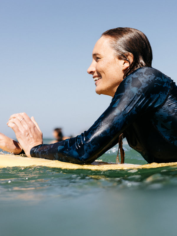 Finisterre Women's Aurora Long Sleeve Rash Vest Fresh Tonal Print