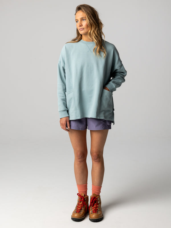 Finisterre Women's Awen Oversized Sweatshirt Blue Stone