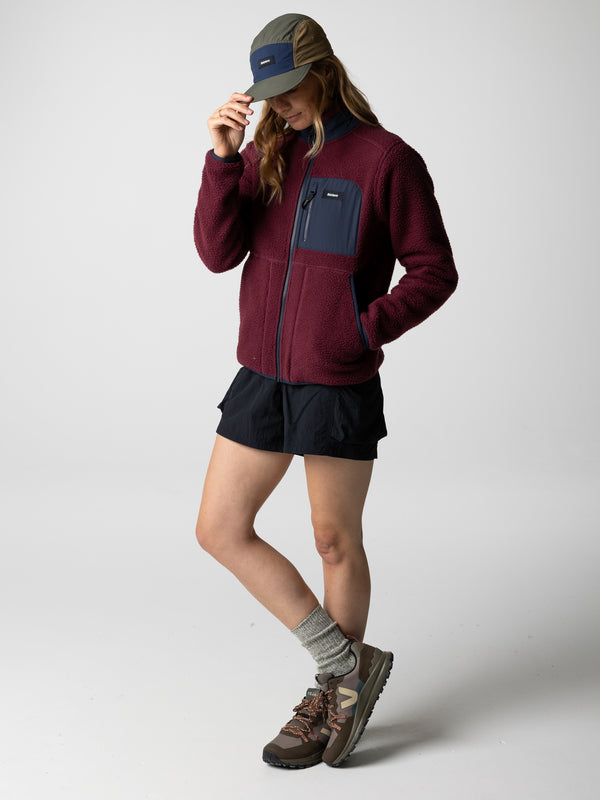 Finisterre Women's Bolster Full Zip Fleece Plum/Navy