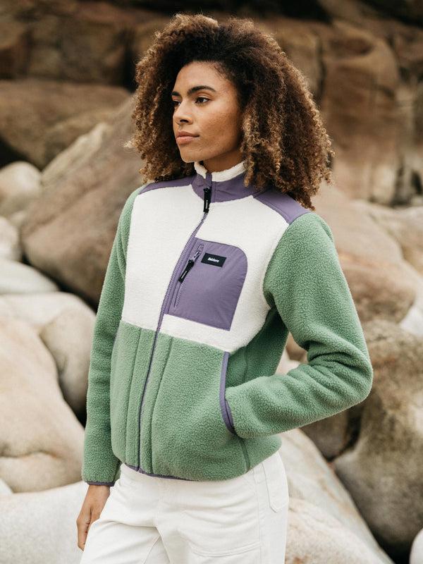 Finisterre Women's Bolster Full Zip Fleece Wild Sage/Ecru