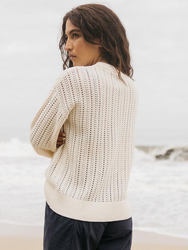 Finisterre Women's Bracken Stitch Crew Neck Jumper Ecru