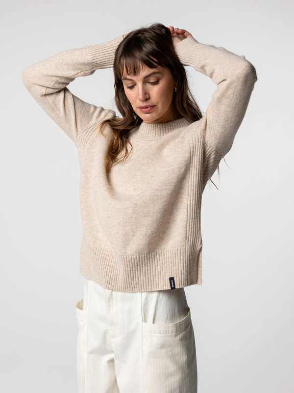Finisterre Women's Cavan Ribbed Knit Jumper Oatmeal