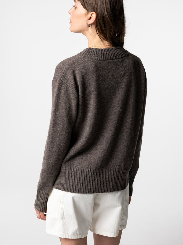Finisterre Women's Cavan Ribbed Knit Jumper Woodsmoke