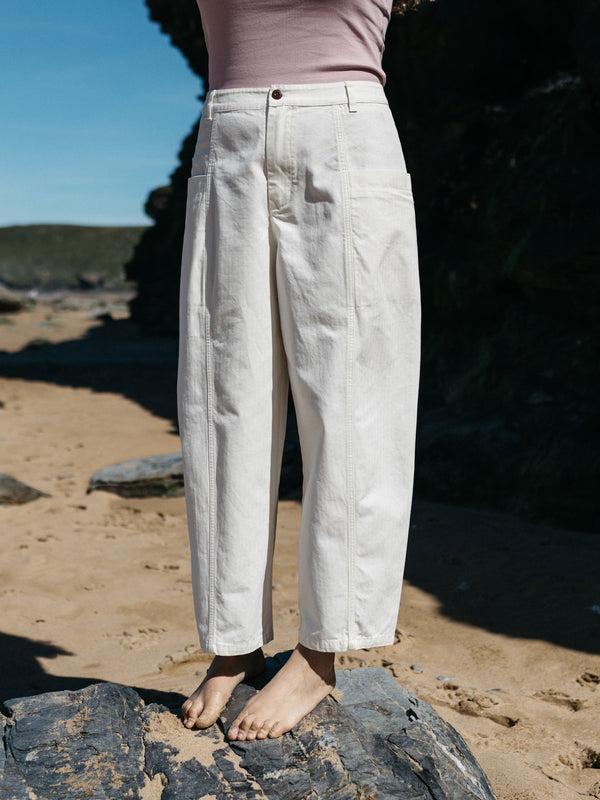 finisterre Women's Croft Workwear Balloon Trouser Ecru