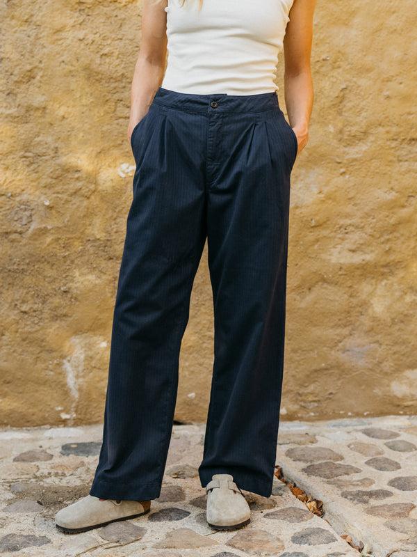 Finisterre Women's Croft Workwear Wide Leg Trouser Navy