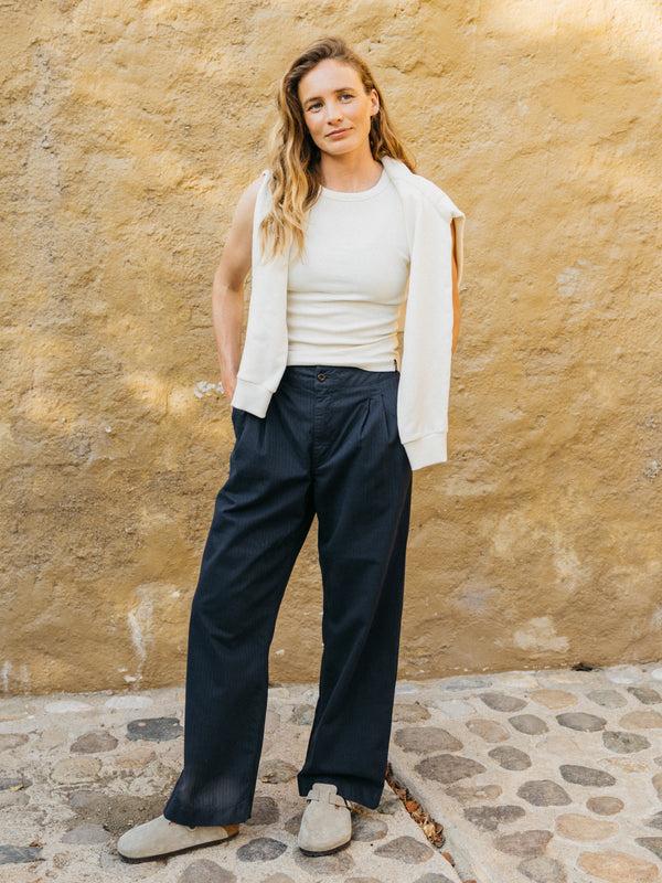 Finisterre Women's Croft Workwear Wide Leg Trouser Navy