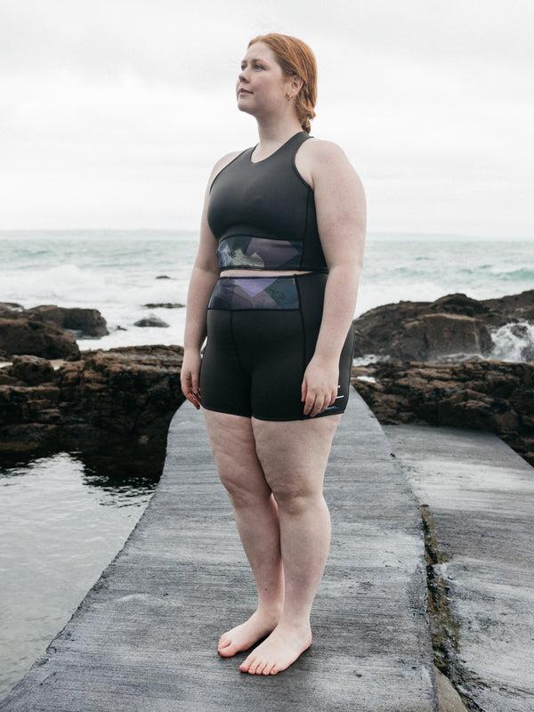 Finisterre Women's Kaia 2mm Yulex® Bikini Top Raven Lofi Print