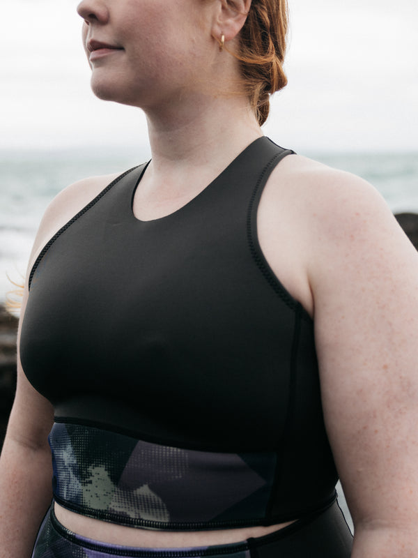 finisterre Women's Kaia 2mm Yulex® Bikini Top Raven Lofi Print