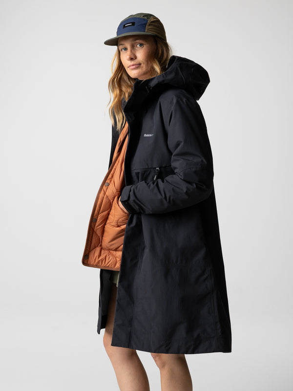 finisterre Women's Longline Stormbird Waterproof Jacket Black