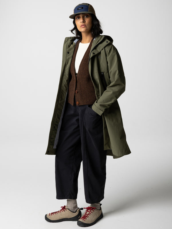 Finisterre Women's Longline Stormbird Waterproof Jacket Olive
