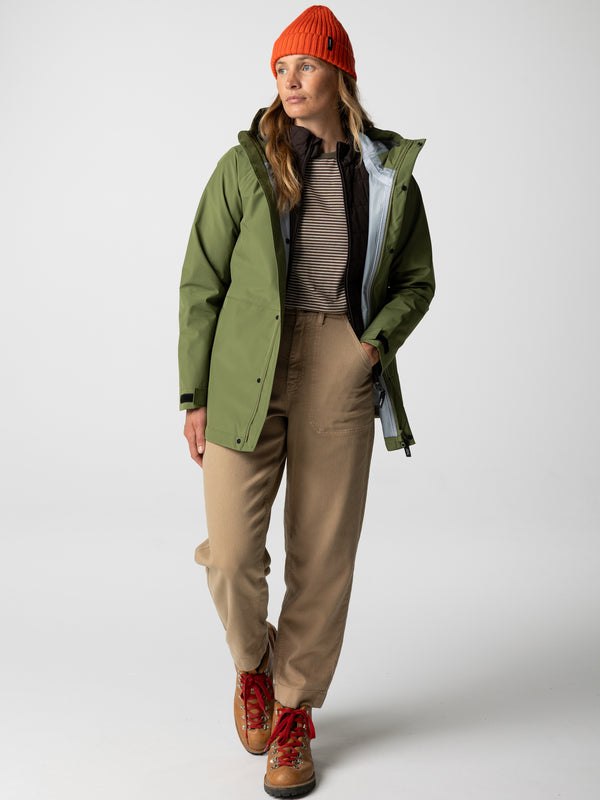 Finisterre Women's Skybird Waterproof Jacket Seagrass