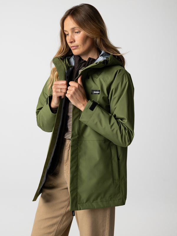 finisterre Women's Skybird Waterproof Jacket Seagrass