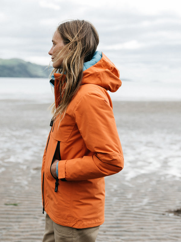 Finisterre Women's Stormbird Waterproof Jacket Red Rust