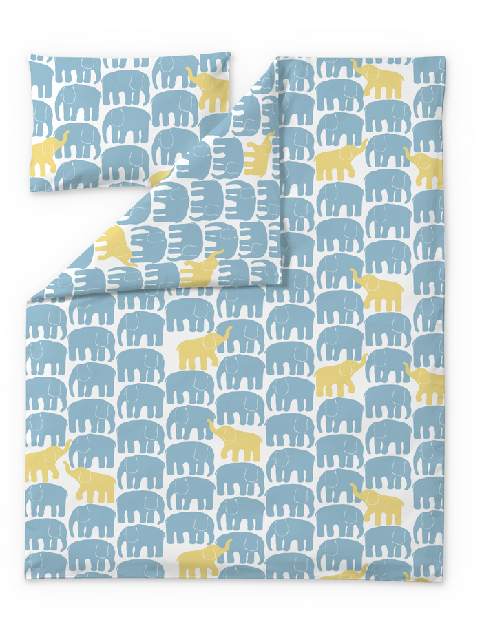 finlayson Elefantti vapaa Duvet cover set Light Aqua / Yellow