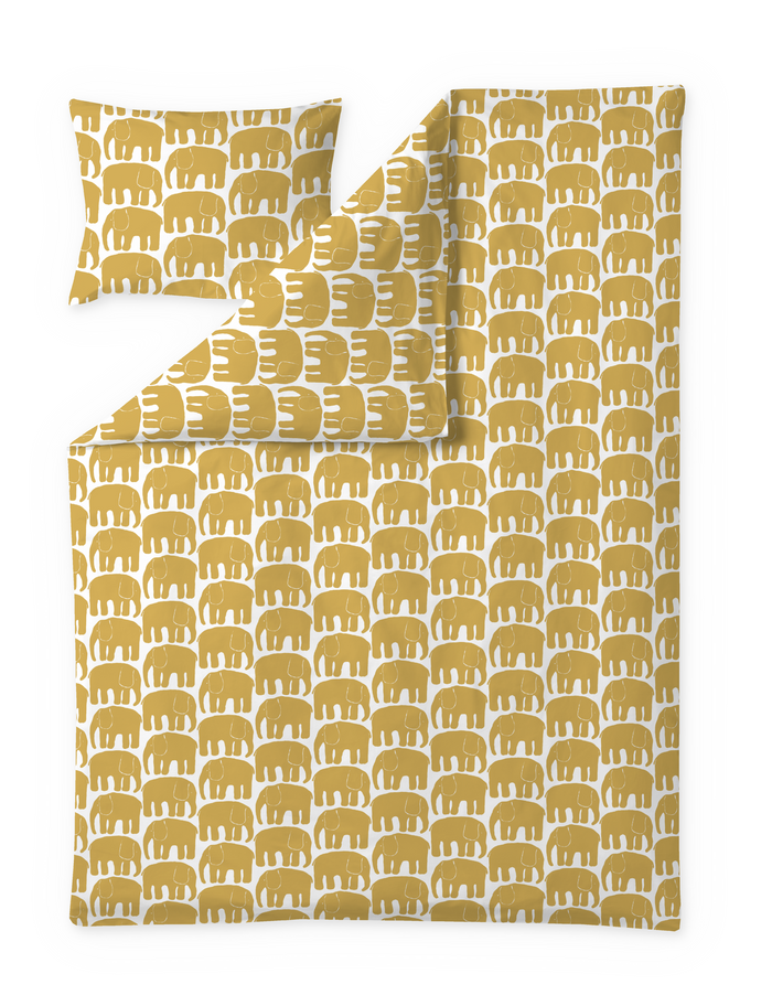 Finlayson Elefantti Duvet Cover Set Dark Yellow