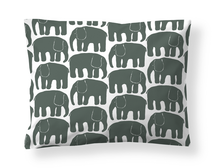Finlayson Elefantti Pillow Case Dark Green