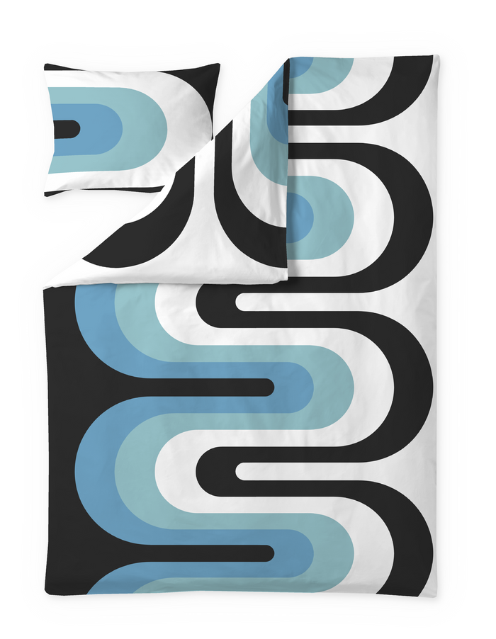 Finlayson Kaista Duvet Cover Set Black / Turquoise