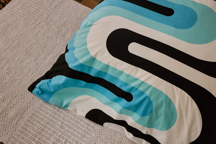 Finlayson Kaista Duvet Cover Set Black / Turquoise