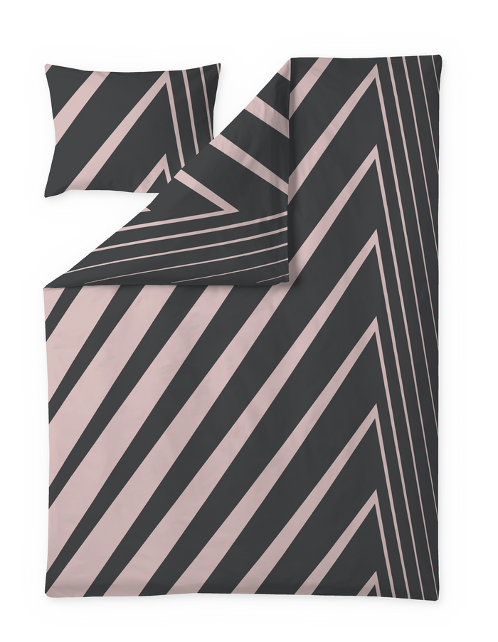 Finlayson Korret Duvet Cover Set Grey / Light Red