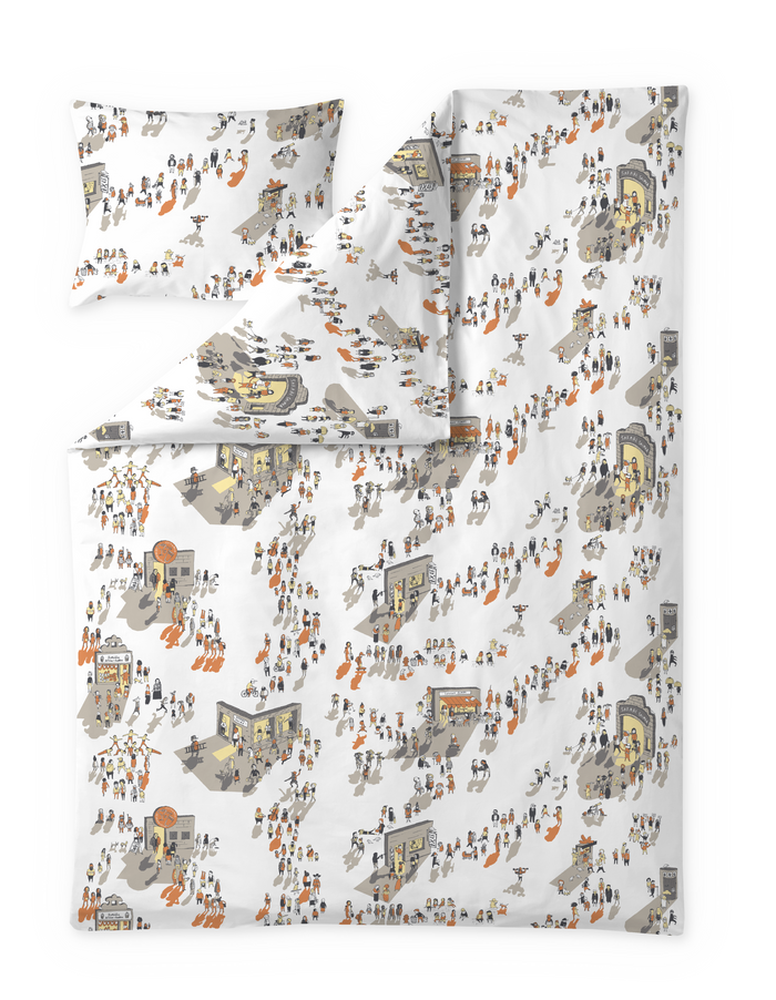 Finlayson Kylillä Duvet Cover Set Beige / Orange