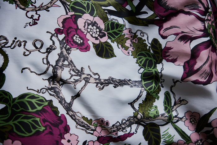 Finlayson Imagine Sateen Duvet Cover Set Wine / Rose / Green