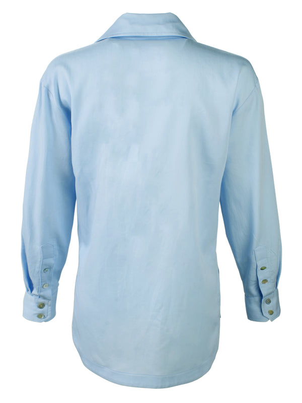 Finley Boyfriend Shirt Rose Red Cotton Voile Blouse With An Oversize "boyfriend" Shape